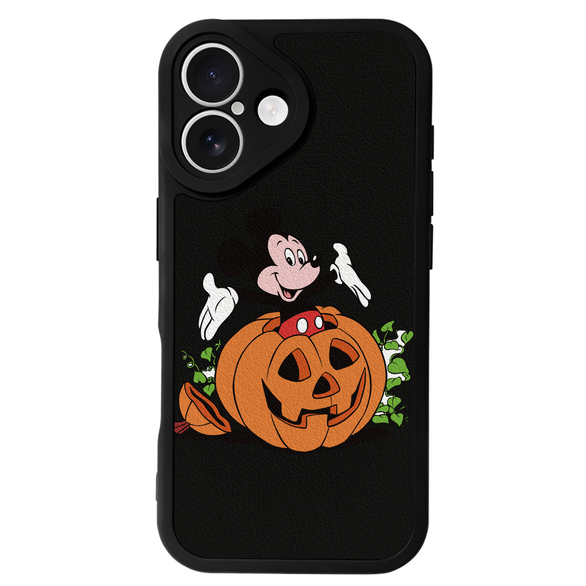 （画像用） ミッキーマウス Mickey Mouse 【iPhone 16シリーズ対応】シリコンスマホケース（レザー調） 材質：シリコン